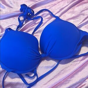 Vibrant Blue Triangle Bikini Top with Molded Cups